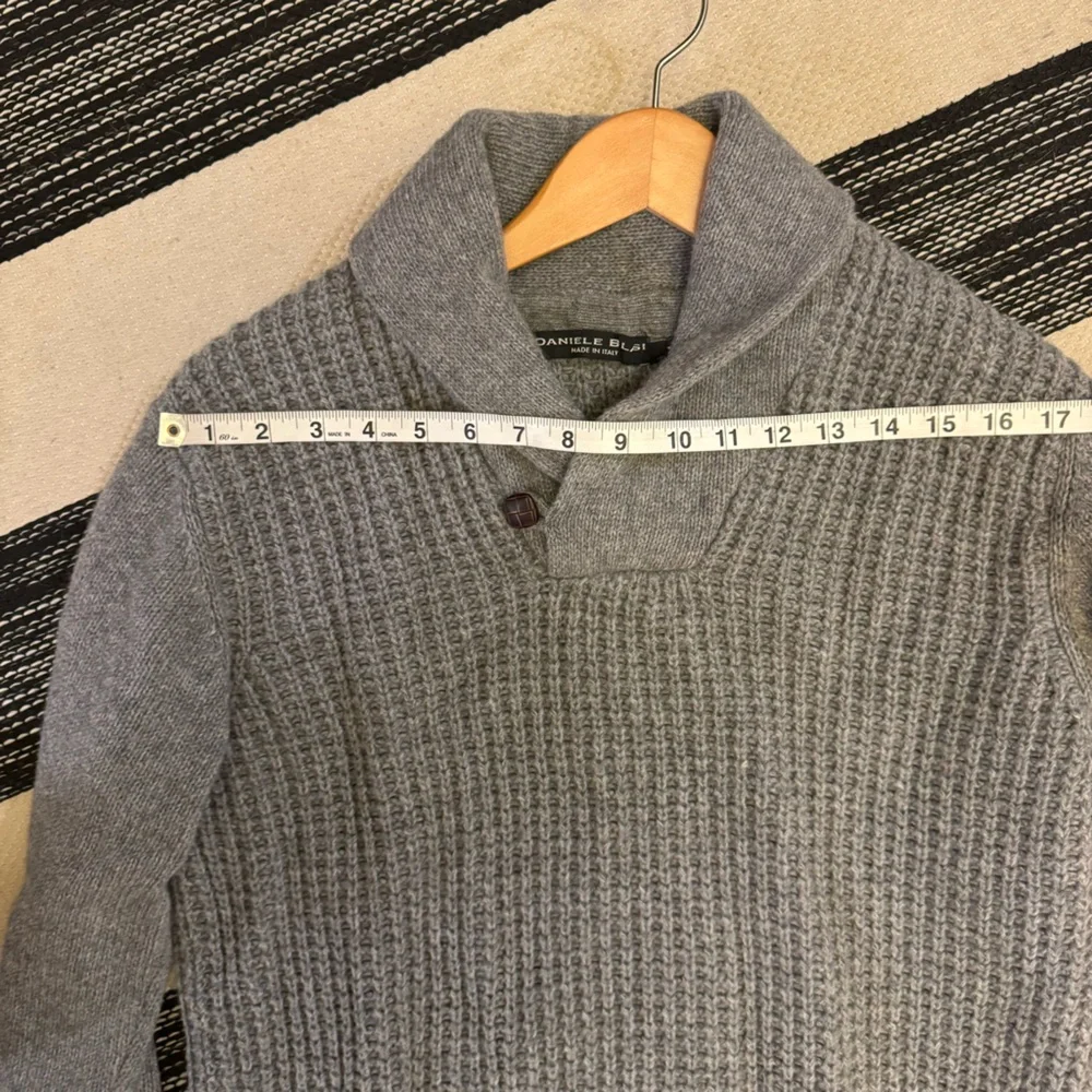 Daniele Blasi Men's‎ Gray Wool Blend Shawl Collar Knit Pull Over Sweater Size M
